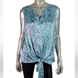 Chico's Aqua and Lavender Blouse